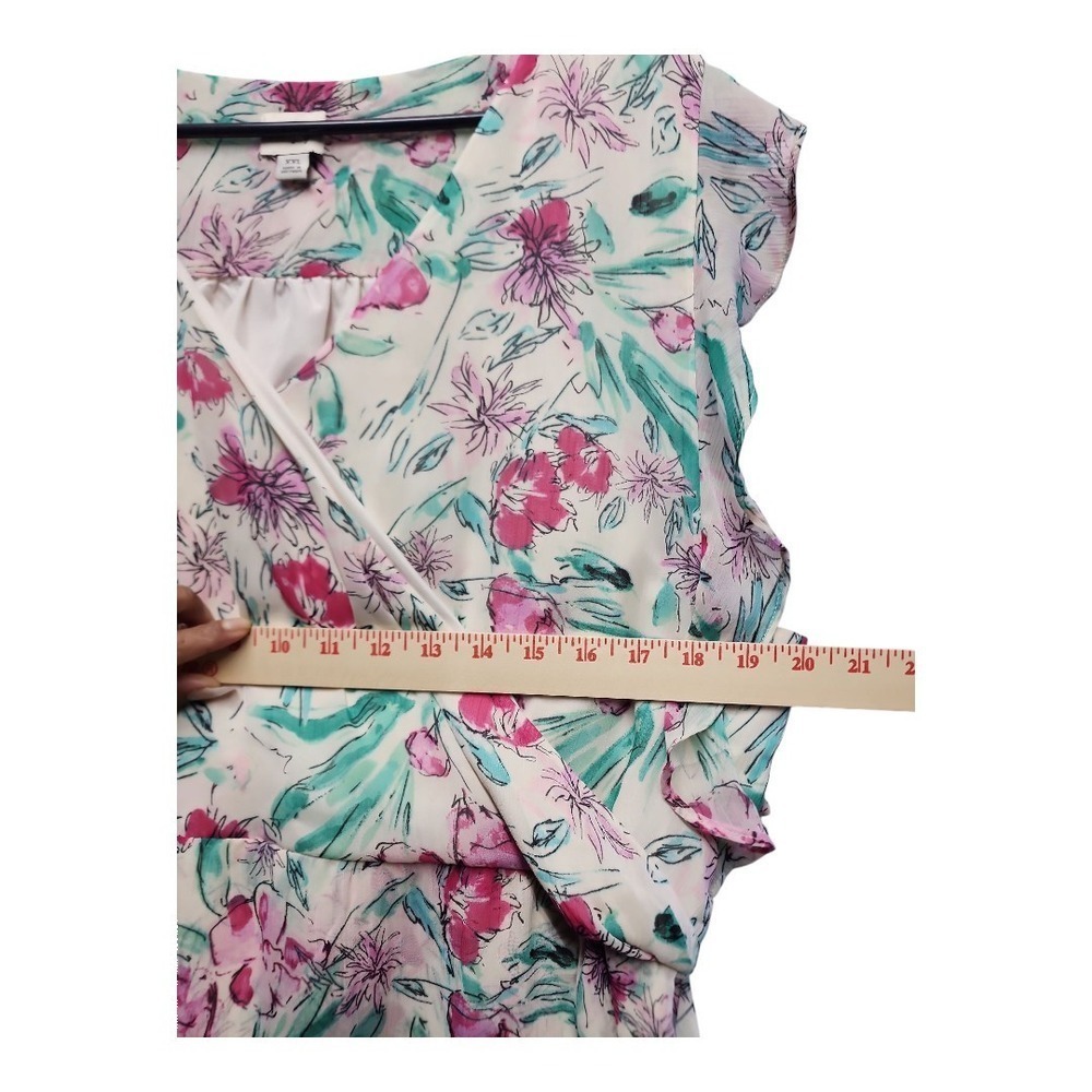 A New Day Floral Peach Print Dress 2X | Women’s Casual Plus Size Outfit - Picture 8 of 13